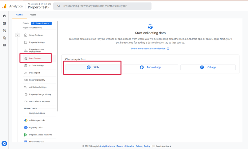 Data stream google analytics